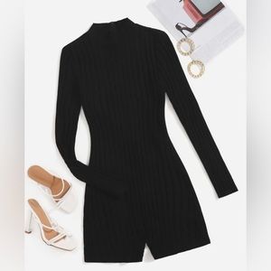 Black long sleeve romper, never worn.